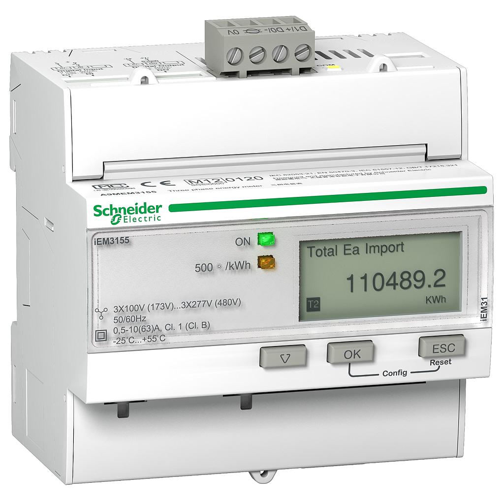 A9MEM3155-TERA iEM3155 63A Cl 1 MID Energy meter RS-485